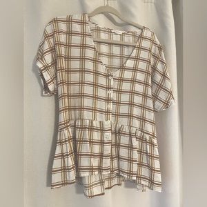 Blu Pepper brown gingham blouse